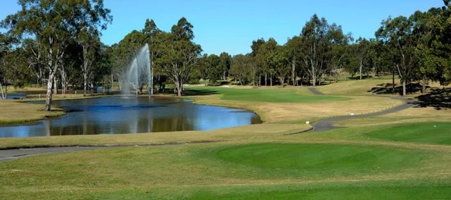 <em>One of Sydney's Top Courses!</em> 18 Holes for Two with a Motorised Cart & Drinks on The Gangurru Course at The <em>Beautiful Riverside Oaks Golf Resort!</em> Includes a motorised cart each & drinks. 