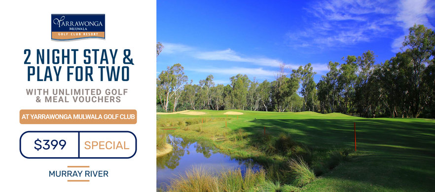 <em>Play, Stay & Relax at Yarrawonga Mulwala Golf Club Resort for 2 people.</em> Two night stay with unlimited golf, meal vouchers and more. 