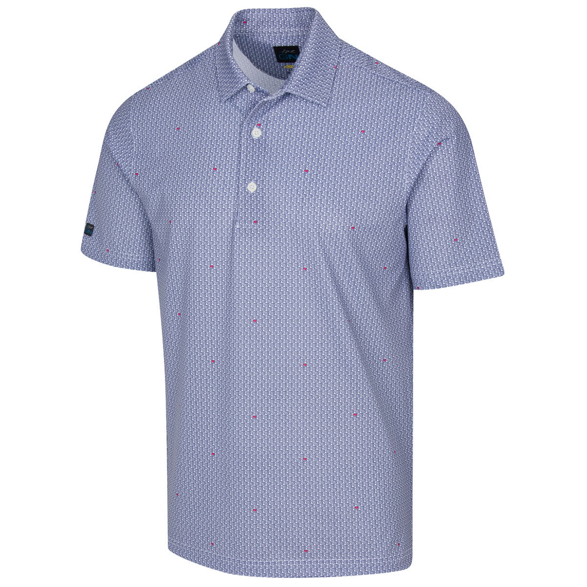Greg Norman Men's White Pie Foulard Golf Polo Shirt just £19.99