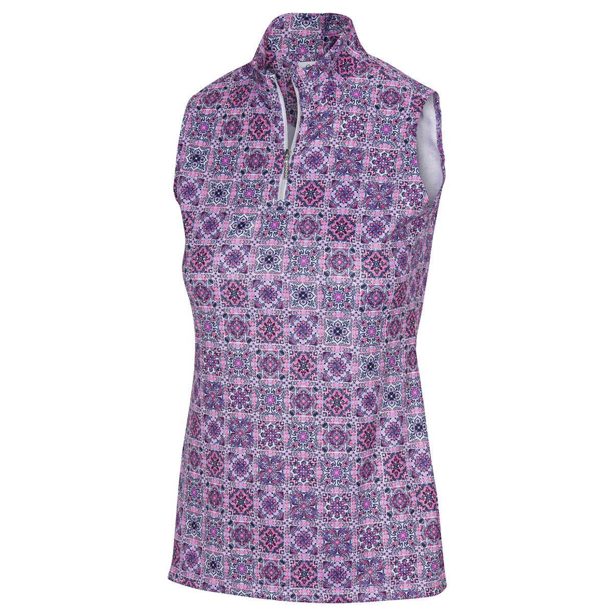 Greg Norman Women's Purple Terrasa Sleeveless Golf Polo Shirt just £14.99