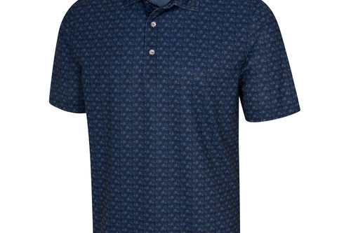 Greg Norman Men's Freedom Micro Pique Palm Print Golf Polo Shirt - Image 1