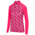 Greg Norman Womens Tile Print Quarter-Zip Golf Mid Layer - Image 1