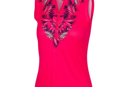Greg Norman Womens Paradise Sleeveless Golf Polo Shirt - Image 1