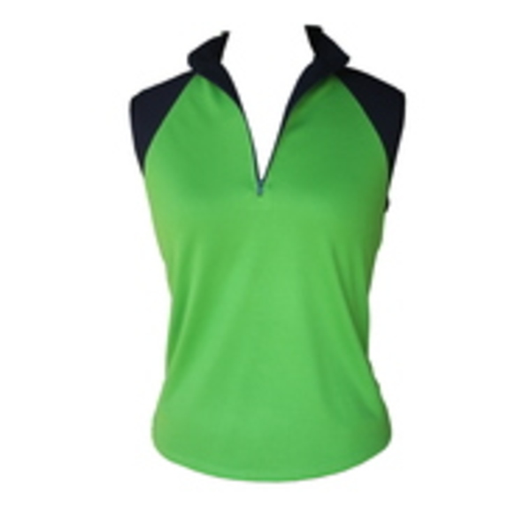 Ladies Golf Shirt in Lime Green with Navy just 49.00