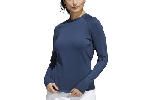 adidas Golf Navy Blue Long Sleeve Crew Golf Polo Shirt - Image 1