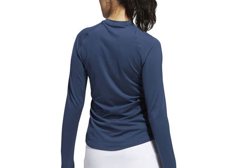 adidas Golf Navy Blue Long Sleeve Crew Golf Polo Shirt - Image 2