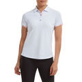 FootJoy Women's White and Pink Watercolour Trim Pique Golf Polo Shirt - Image 1