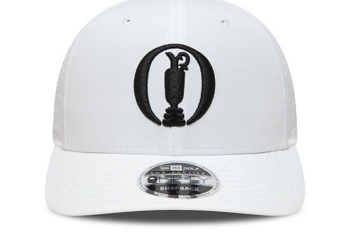 New Era Mens White and Black Comfortable Logo Print Perforated LP9Fifty The Open Golf Cap - Image 2