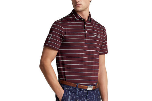 Ralph Lauren Ruby Lightweight Striped Custom Slim Fit Performance Golf Polo Shirt - Image 1