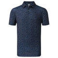 FootJoy Men's Navy Blue Glass Print Golf Polo Shirt - Image 2