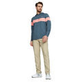 PUMA Golf Men's Navy Blue and Pink Comfortable MATTR Colourblock Golf Hoodie - Image 3