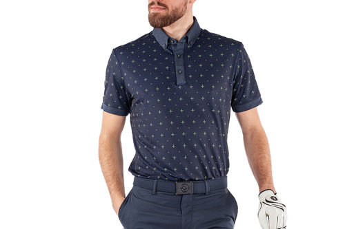 Galvin Green White and Cool Grey Marlow Stretch Golf Polo Shirt - Image 1
