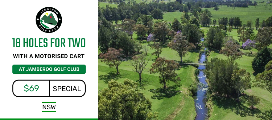 <em>Discover one of NSW's hidden gems!</em> 18 Holes for two at <em>Jamberoo Golf Club.</em> Includes a shared motorised cart.