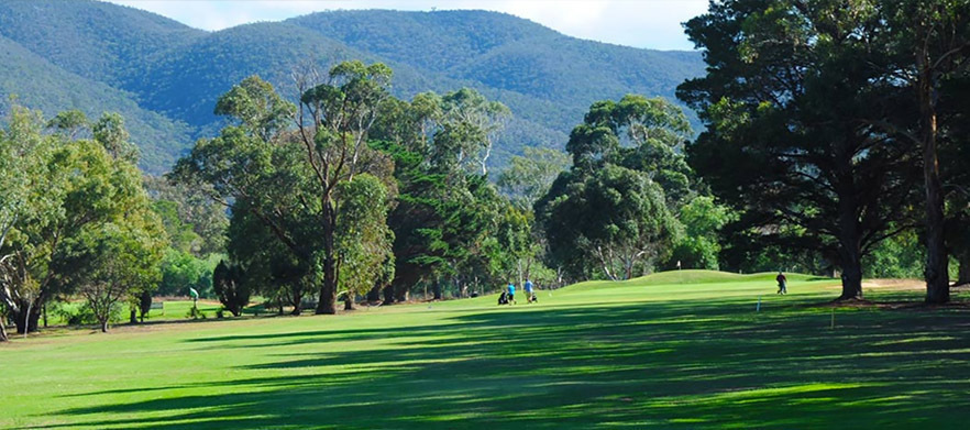 18 holes for Two in a Motorised Cart at <em>Bacchus Marsh Golf Club.</em> 