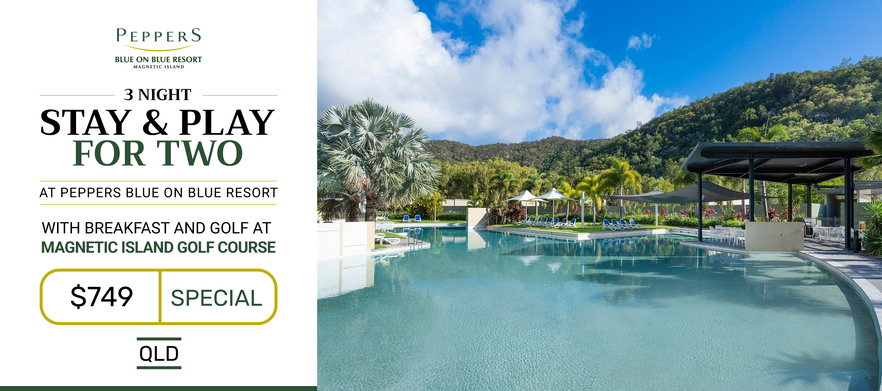 3 Night Stay and Play for TWO at the Beautiful Peppers Blue on Blue Resort on Magnetic Island and Golf at Magnetic Island Golf Club!