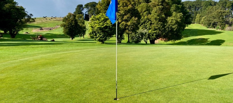 18 holes for 4 players at <em>Korumburra Golf Club</em> Includes shared carts 