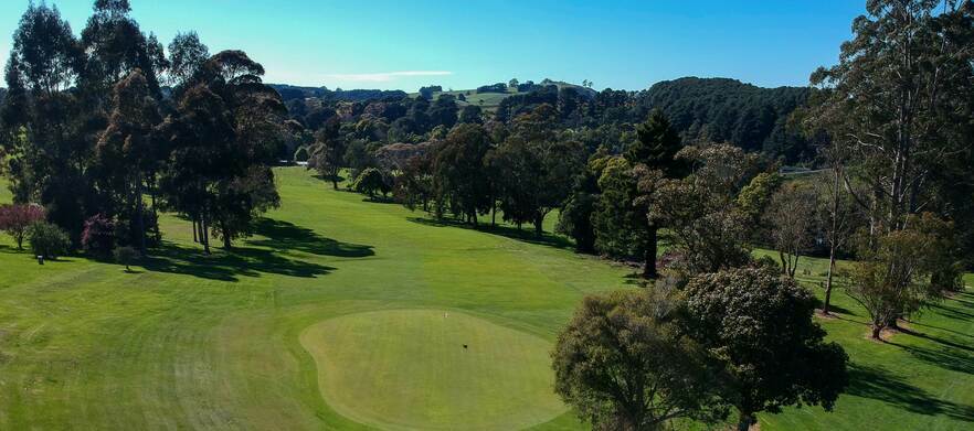 18 holes for 4 players at <em>Korumburra Golf Club</em> Includes shared carts 