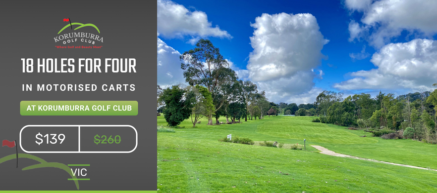 18 holes for 4 players at <em>Korumburra Golf Club</em> Includes shared carts 