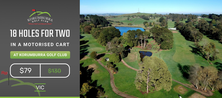 18 holes for 2 players at <em>Korumburra Golf Club.</em> Includes a shared cart 