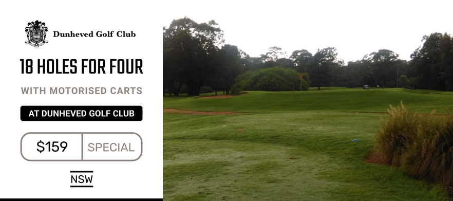 At <em>Dunheved Golf Club:</em> 18 Holes for Four with carts