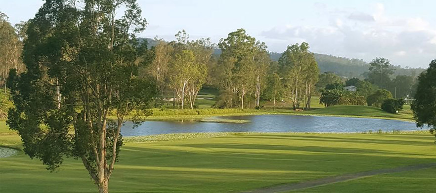 18 holes for 2 with a Motorised Cart and Range Balls at <em>Kooralbyn Valley National</em>