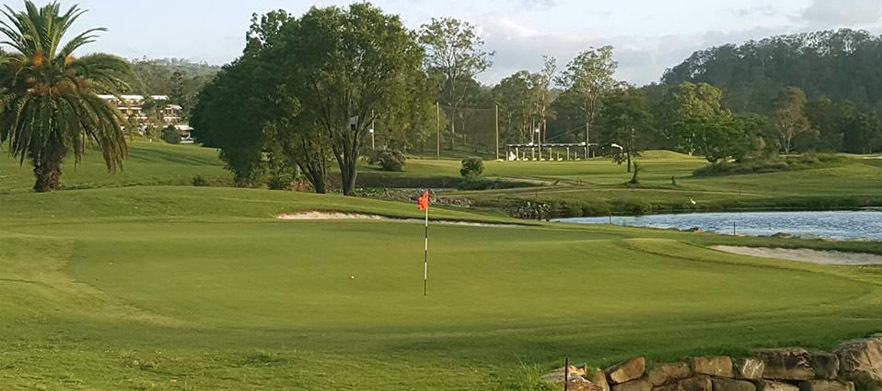 18 holes for 2 with a Motorised Cart and Range Balls at <em>Kooralbyn Valley National</em>
