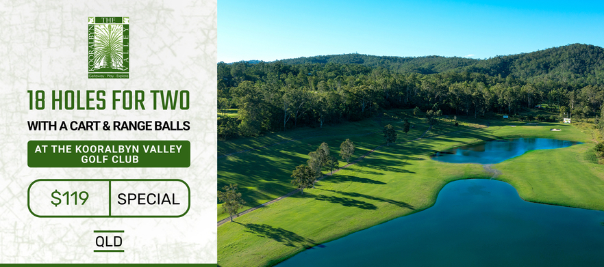 18 holes for 2 with a Motorised Cart and Range Balls at <em>Kooralbyn Valley National</em>
