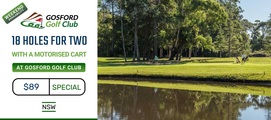 <em>One of the Central Coast's Hidden Gems!</em> Enjoy 18 Holes for Two at the <em>Beautiful Gosford Golf Club.</em> Includes a Shared Motorised Cart. 