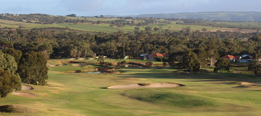 Discover one of Adelaide's Hidden Gems! 18 Holes for Two at the Beautiful <em>McCracken Golf Club.</em> Includes a Shared Motorised Cart and 2-4-1 Drinks voucher. 