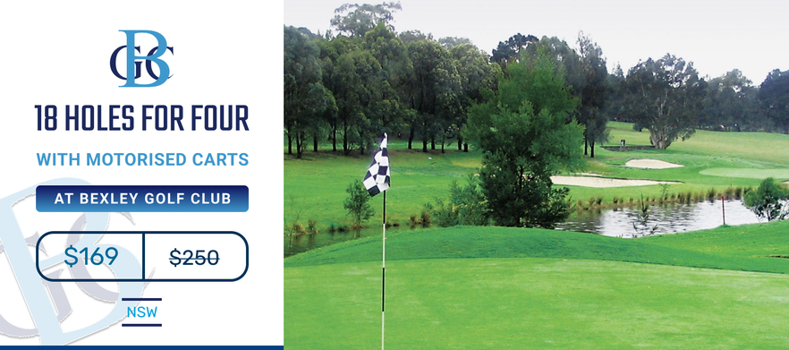 <b>Discover one of Sydney's Hidden Gems!</b> 18 Holes for FOUR at the <b>Beautiful Bexley Golf Club.</b> Includes Two Shared Motorised Carts. 