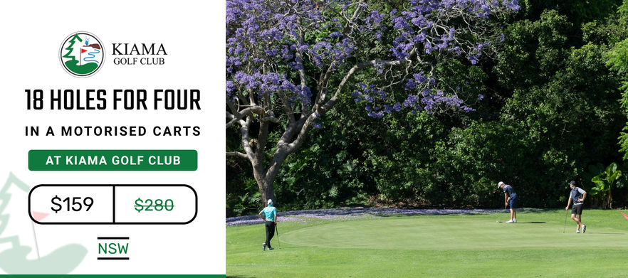 <em>One of NSW's Hidden Gems!</em> 18 Holes for Four at the Stunning <em>Kiama Golf Club!</em> Includes Shared Motorised Carts. <em>This offer just $159!</em>