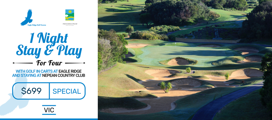 Four person Stay & Play at Eagle Ridge Golf Club with 1 round of golf each PLUS Carts