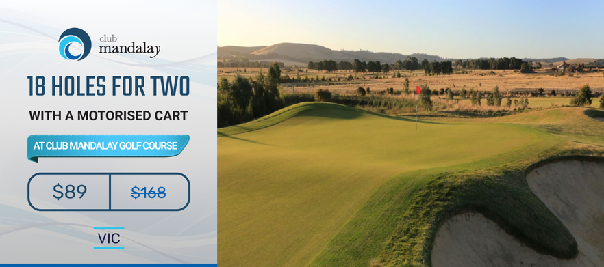 Play one of Melbourne's Top Courses!</b> 18 holes for 2 in a Shared Motorised Cart at the Beautiful Peter Thomson designed Club Mandalay. 