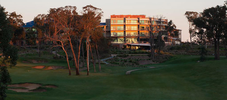 18 Holes For 4 Players in motorised carts at the Tony Cashmore Designed Golf Course, <em>RACV Goldfields Resort!</em> bookings available Sunday - Friday. 