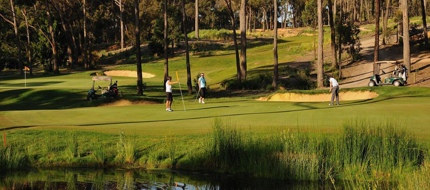 18 Holes For two in a motorised cart at the Tony Cashmore Designed Golf Course, <em>RACV Goldfields Resort!</em> bookings available Sunday - Friday. 