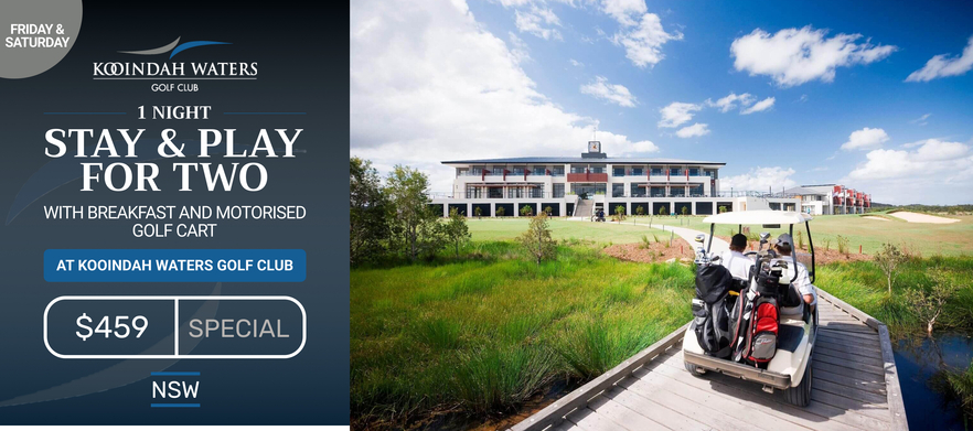 <em>1 Night Stay For Two, with Breakfasts, 18 holes each in a Motorised Cart at The Mercure Kooindah Waters Resort.</em>