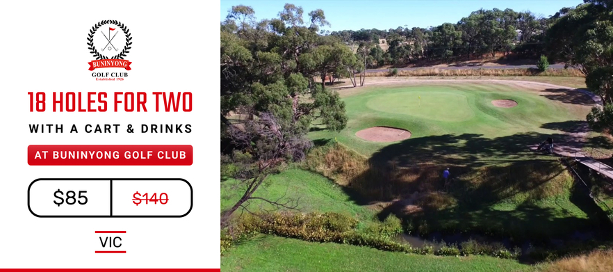 SUMMER DEAL Discover one of Melbourne's Hidden Gems! <em>18 Holes for two at Buninyong GC.</em> Includes a motorised cart.