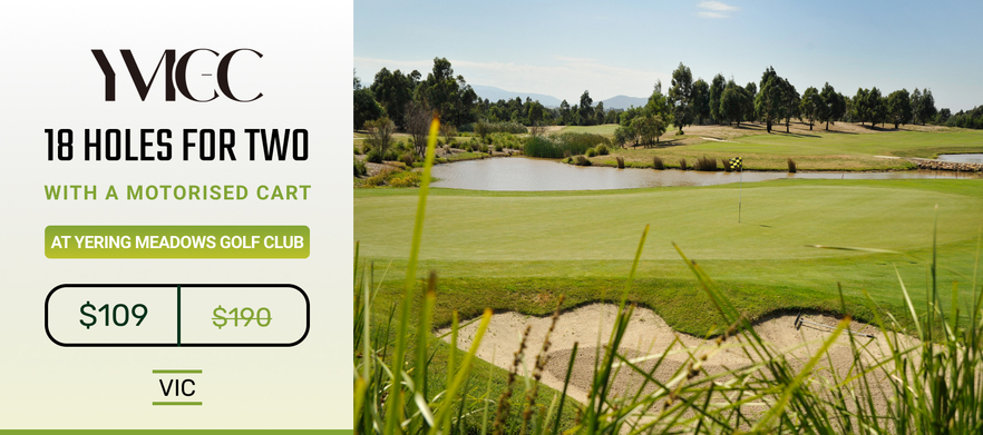 Your chance to play at the award winning <em>Yering Meadows Golf Club.</em> 18 Holes for Two in shared Motorised Carts.