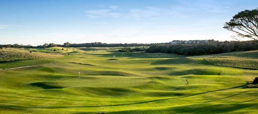 Play at the home of Australian golf! 18 Holes for TWO at the <em>Stunning Moonah Links Golf Resort.</em> Includes motorised carts.