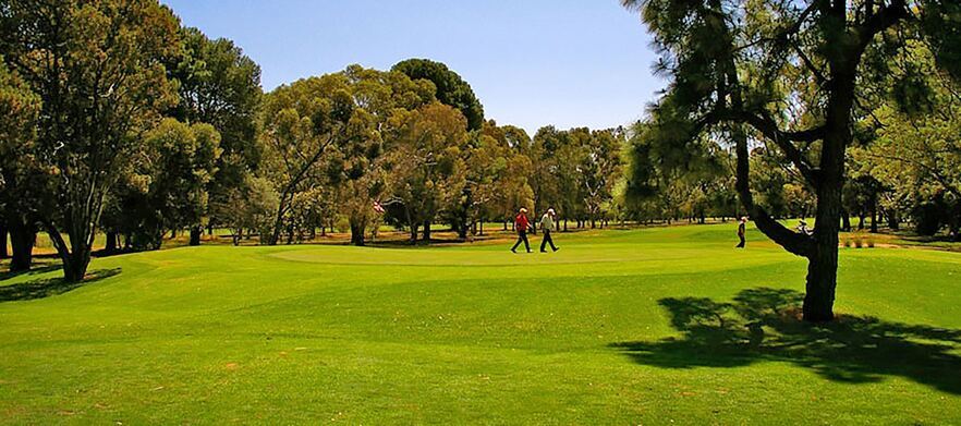At <em>The Gums Golf Club:</em>  18 holes for Two in shared motorised cart.