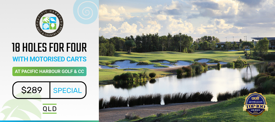 18 holes for Four in Two Shared Motorised Carts at Pacific Harbour Golf & Country Club</em>