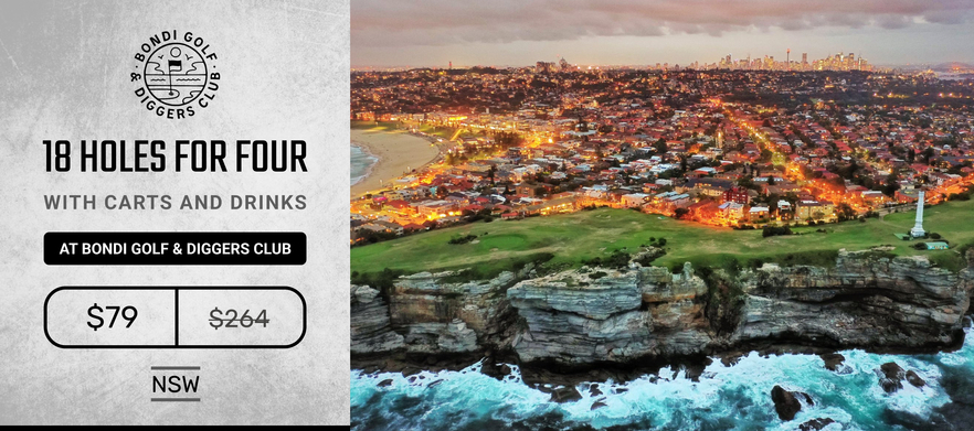 18 Holes for Four at the Iconic Bondi Golf & Diggers Club! Includes Two shared motorised carts and drinks