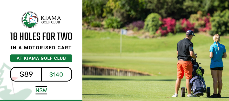 <em>One of NSW's Hidden Gems!</em> 18 Holes for Two at the Stunning <em>Kiama Golf Club!</em> Includes a Shared Motorised Cart. <em>This offer just $89!</em>