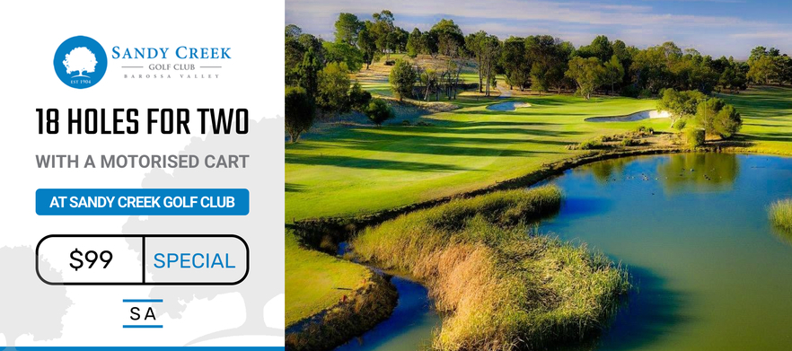 18 Holes for Two at the Stunning <em>Sandy Creek Golf Club.</em>Includes a Shared Motorised Cart