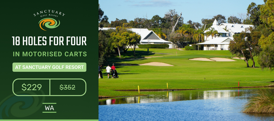 18 holes for FOUR in Carts at <em>Sanctuary Golf Resort !</em> <em>Normally $352, Today just $229!</em>