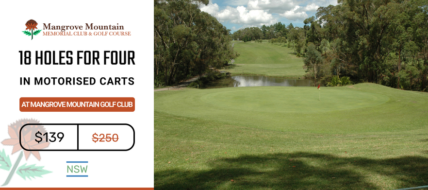 18 Holes for Four in Two Carts at Mangrove Mountain Golf Club