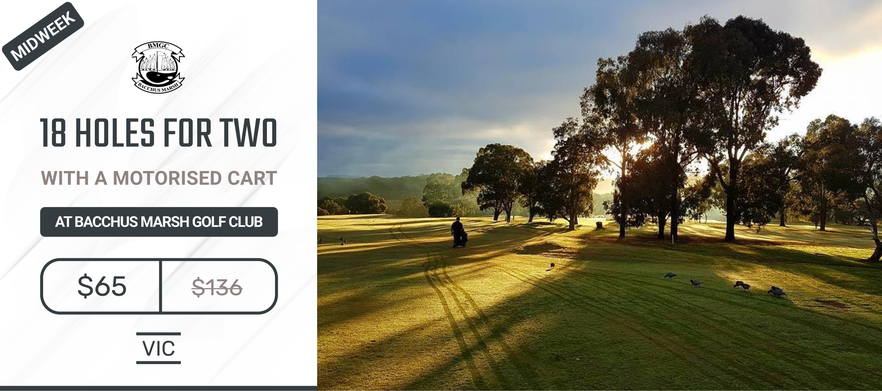18 holes for Two in a Motorised Cart at <em>Bacchus Marsh Golf Club.</em> Plus Free Hole in One Challenge Entry!