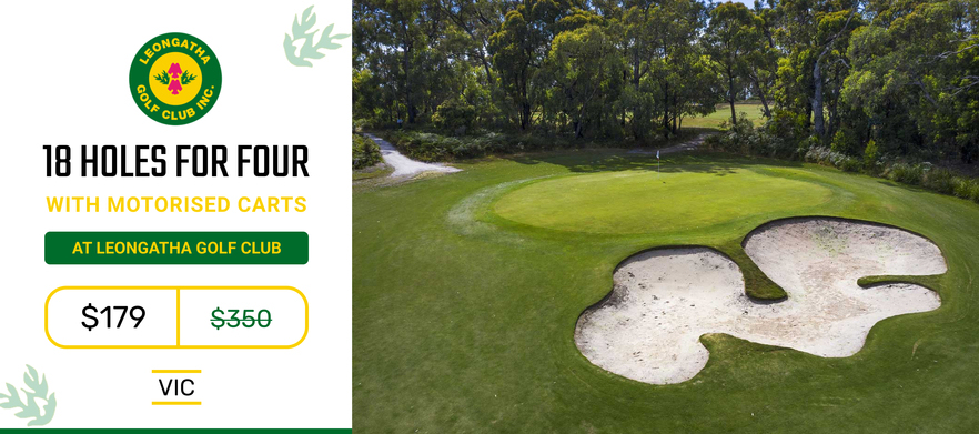 Play the stunning <em>Leongatha Golf Club!</em> Includes motorised carts. 