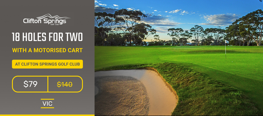 Enjoy 18 Holes for Two in a Cart at the Beautiful <em>Clifton Springs Golf Club</em> on the Bellarine Peninsula 