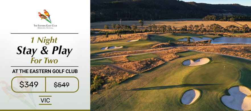 One Night Stay & Play for Two at the exclusive Eastern Golf Club with 1 round of golf each PLUS continental breakfast